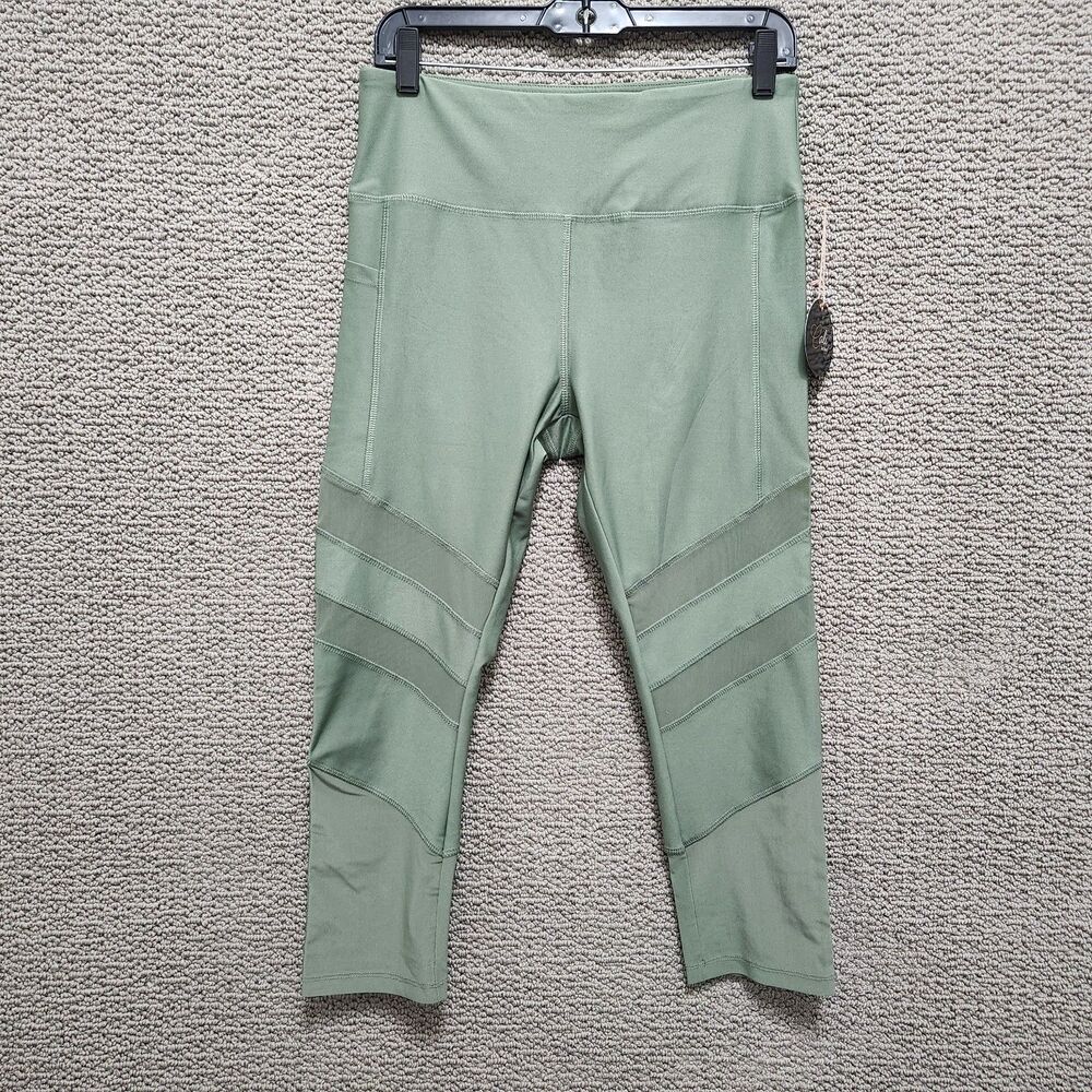 NWT CALI ACTIVE Women’s Sea Spray Green High Rise Stretch Active Leggings Size L
